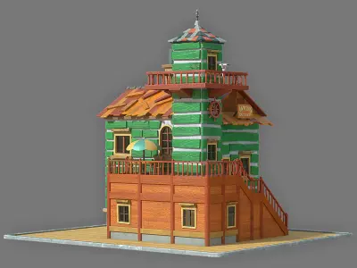 Cartoon House 1 Low-poly 3D model purchase