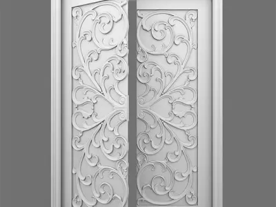 stained glass door Low-poly 3D model