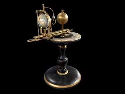 Antique Astronomical Orrery - Zodiac Dial - PBR Low Mid Poly Low-poly 3D model
