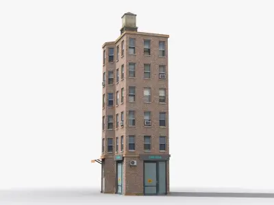 Apartment Building x28 Low-poly 3D model