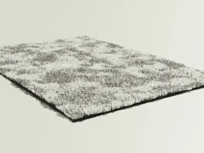 Fluffy floor rug carpet 3D model