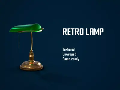 Retro Lamp Low-poly 3D model