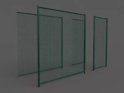 PBR Chain Link Fence For Court B Low-poly 3D model