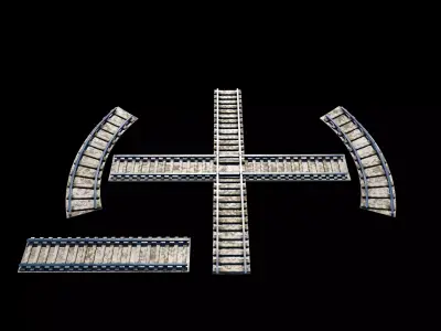 Railway Track 02 3D model
