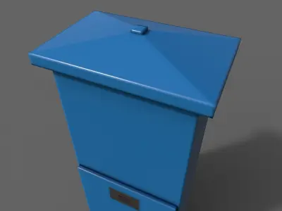 PBR Electric Box Blue V4 Low-poly 3D model