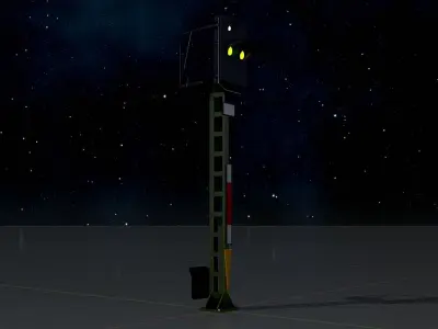 KS Railway Signal Post 4500mm Version-16 Low-poly 3D model