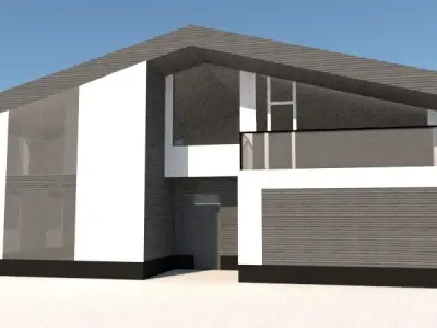 House modern on beach 3D model