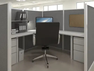 Office Interior Scene 2 3D model