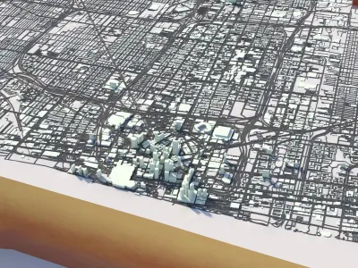 Detroit City Michigan USA 3D model