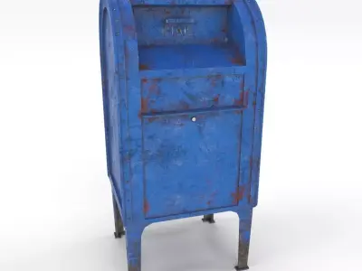 Mailbox Lowpoly Weathered PBR Low-poly 3D model