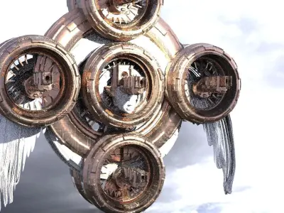 Ancient Alien Star Ring Monolith 11 Kit bash 3D model