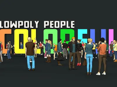 Lowpoly People Colorful Low-poly 3D model