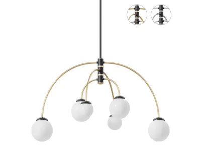 Everard 6 Light Metal Dimmable Chandelier 3D model