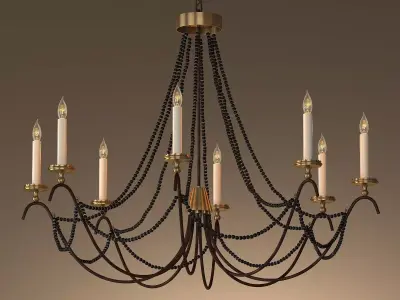 18th C Italian Bead Chandelier 45 3D model