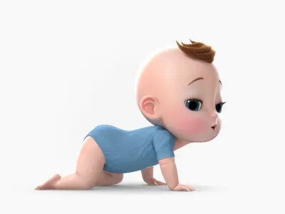  Cartoon Twin Baby Rigged 