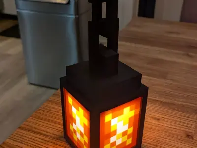 3D printable Minecraft inspired lantern lamp 3D print model