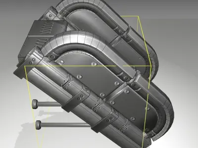 Futuristic Stairs - 29 - Basic Textures Low-poly 3D model