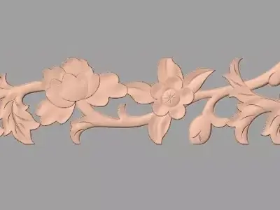Door flower relief model STL format for CNC carving E451 3D model