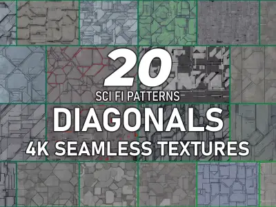 20 Seamless Sci-fi Panels - Diagonals Texture