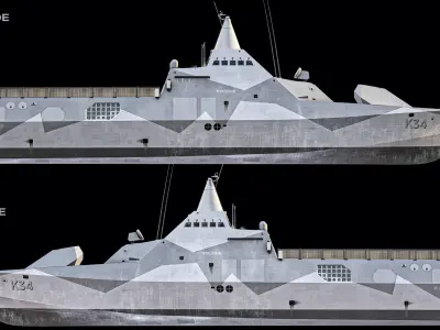  Rigged HSwMS Visby Class Corvette K34 PBR 