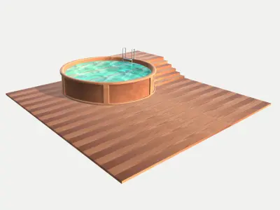 Wood Swimming Pool 3D model