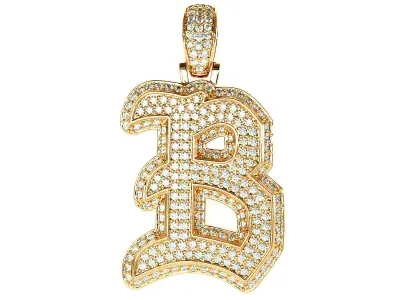 Tattoo fonts A to Z alphabet pendent 3D Model Pack