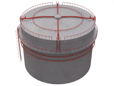Industrial Oil Tank V2 Low-poly 3D model