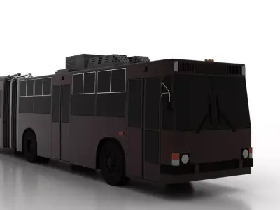 Trolleybus JUMZ-T3K Low Low-poly 3D model