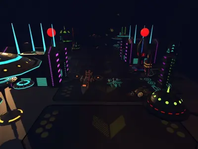 SCI FI FUTURISTIC CITY Package Low-Poly Low-poly 3D model