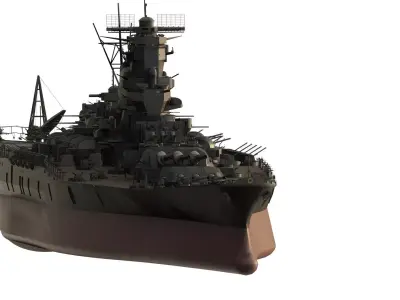 WW2 MPERIAL JAPANESE NAVY MUSHASHI BATTLESHIP 3D model