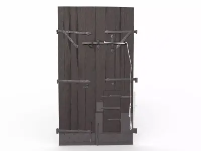 Castle main gate Low-poly 3D model