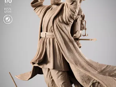 STAR WARS Old Ben Kenobi Sculpture 3D print model