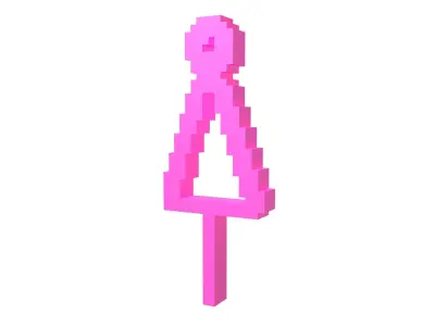 Voxel Style Girl Symbol v1 002 Low-poly 3D model
