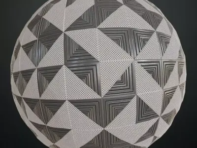 Modern Perforated and Recessed Geometric Triangle Tiles PBR  Texture