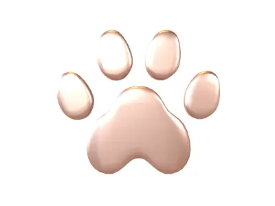 Dog Paw Print v1 005 Low-poly 3D model