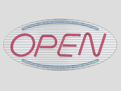 CC0 - Neon Sign Open Free low-poly 3D model