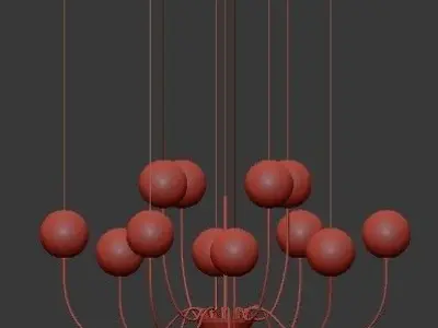 Untitled chandelier with glass balls hanging from it 3D model