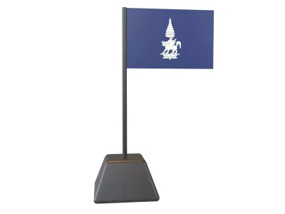 Flag of the Kingdom of Champasak 1713 Low-poly 3D model