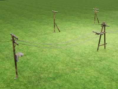 abandoned-street-lights-pack Low-poly 3D model