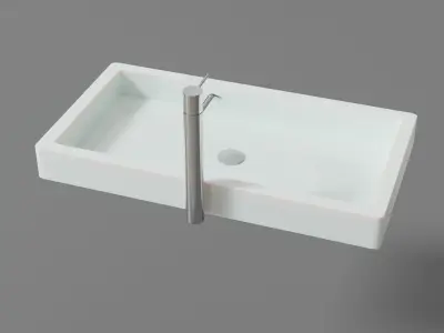 Modern Bathroom Sink 1 Low-poly 3D model