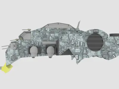 Jupiter - E Spaceship Low-poly 3D model