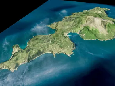 Kuchinoerabu volcanic Island full 3d model terrain 3D model