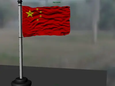 China flag 3D model