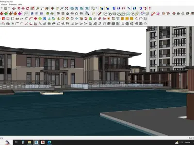 Explore 3D Apartment Houses and Master Plan sketchup model 3D model