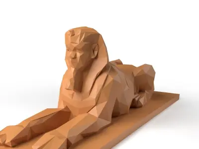 Human Sphinx Low Poligonal Low-poly 3D model