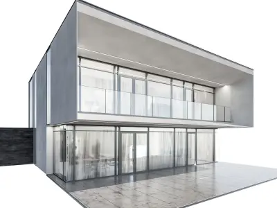 Modern house 12 - night 3D model
