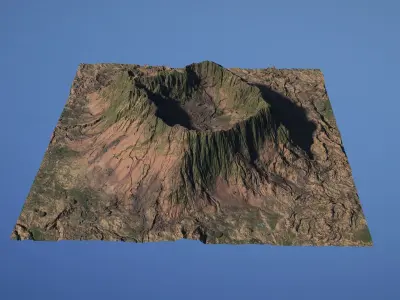 Landscape Environment Volcano Snow 22 Low-poly 3D model