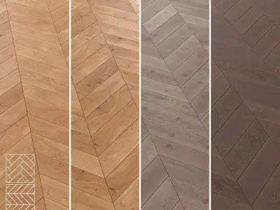 Boen Parquet Wood Floor Collection - 5 Layouts and 4 Colors- 4K  3D model
