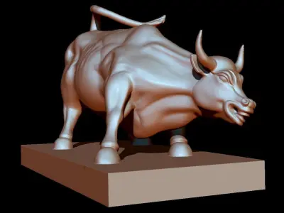 bull of wall s styreet new york 3D print model