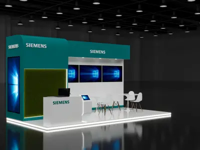 booth 6x3 3 side open  3D model